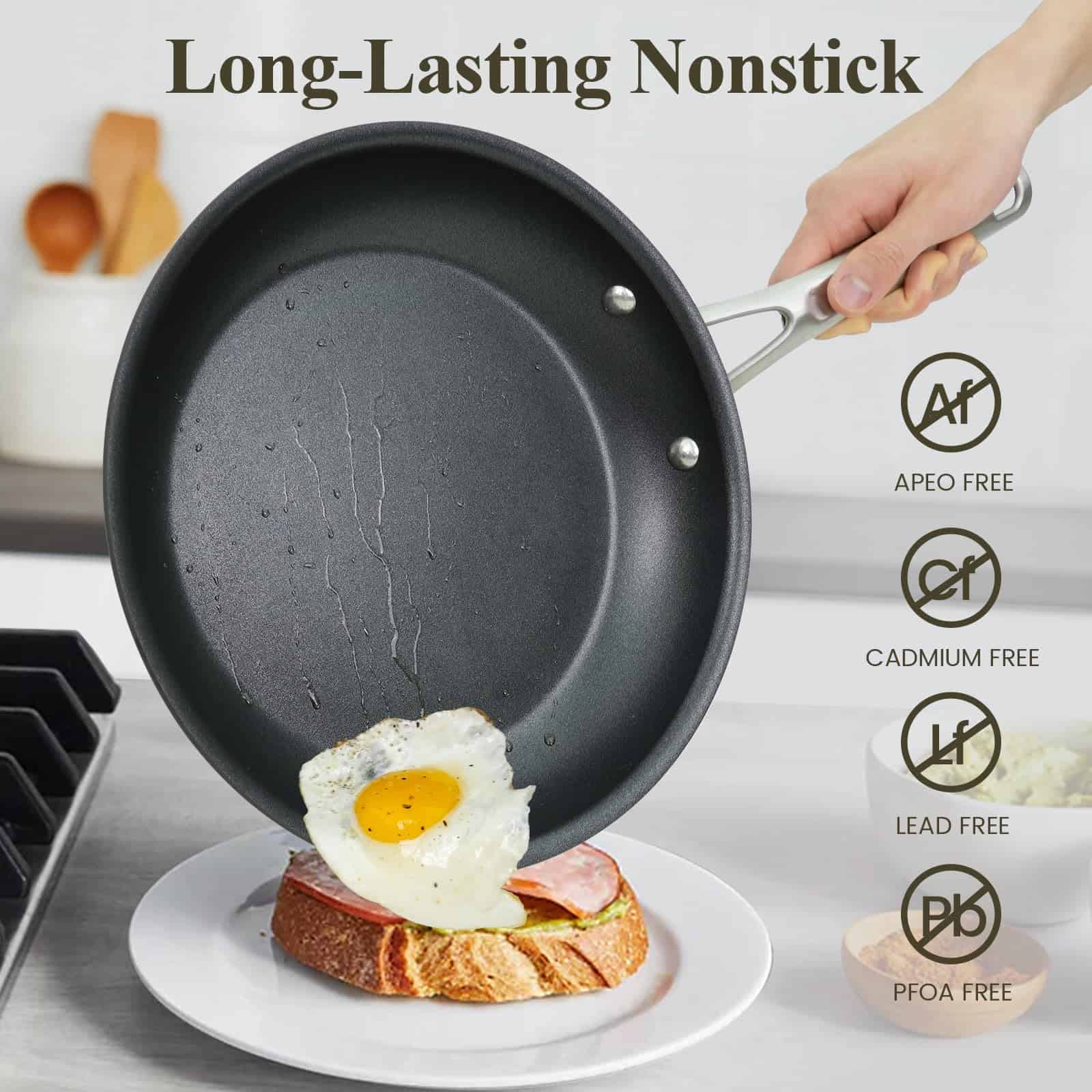 Chef Power Hard Anodized Nonstick Cookware Sets 10 Piece, Kitchen Induction Cooking Sets, Dishwasher Safe