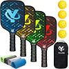 YILLOG Pickleball Paddles, USAPA Approved Pickleball Paddle Set of 4, Fiberglass Surface Pickleball Set, 4 Pickleball Balls