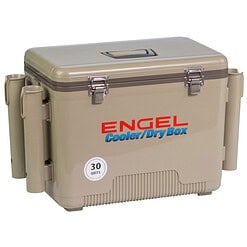 Engel Coolers 30 Quart Leak Proof Insulated Cooler Drybox with 4 Rod Holders
