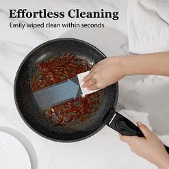 SODAY 15Pcs Pots and Pans Set Non Stick, Cookware Sets with Detachable Handle, Black