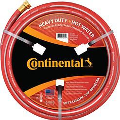 Continental Premium Garden Red Heavy Duty Hot Water Garden Hose, 5/8in Inside Diameter x 50ft Length