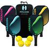 Helium Pickleball Paddles Set of 4 - USAPA Certified - Graphite Fiberglass Surface, Lightweight Honeycomb Core
