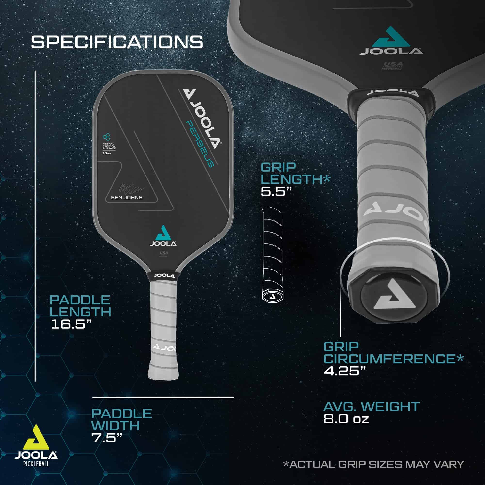 JOOLA Ben Johns Perseus Pickleball Paddle with Charged Surface Technology for Increased Power & Feel