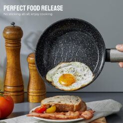 BEZIA Induction Cookware Set 15-Piece, Nonstick Pots and Pans Set, Compatible with All Stoves, Black