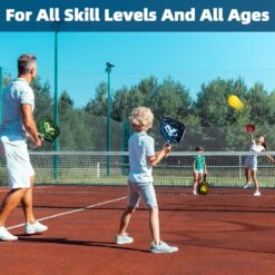 YILLOG Pickleball Paddles, USAPA Approved Pickleball Paddle Set of 4, Fiberglass Surface Pickleball Set, 4 Pickleball Balls