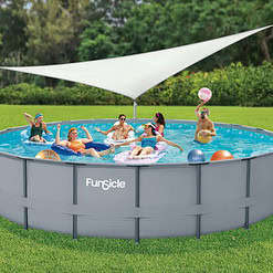 Funsicle Above Ground Swimming Pool Canopy, Sun Shade, White, Triangular, Adults, Unisex