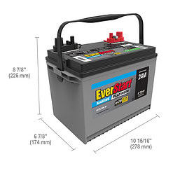 EverStart Platinum BOXED AGM Marine and RV Deep Cycle Battery Group Size 24M, 12 Volt 875 MCA