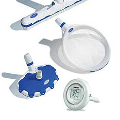 Swimline Hydrotools Cobalt Series Premium Cleaning Swimming Pool Maintenance Kit 4pc 20" - Blue/White
