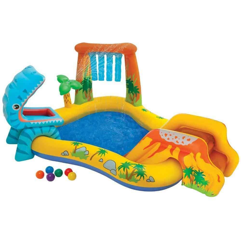 Dinosaur Play Center Inflatable Kids Set Swimming Pool 8ft x 6.25ft x 43in