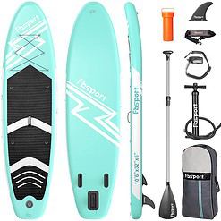 FBSPORT Inflatable Paddle Board, 11' Stand Up Paddleboard with Durable SUP Accessories & Carry Bag, Mint Green