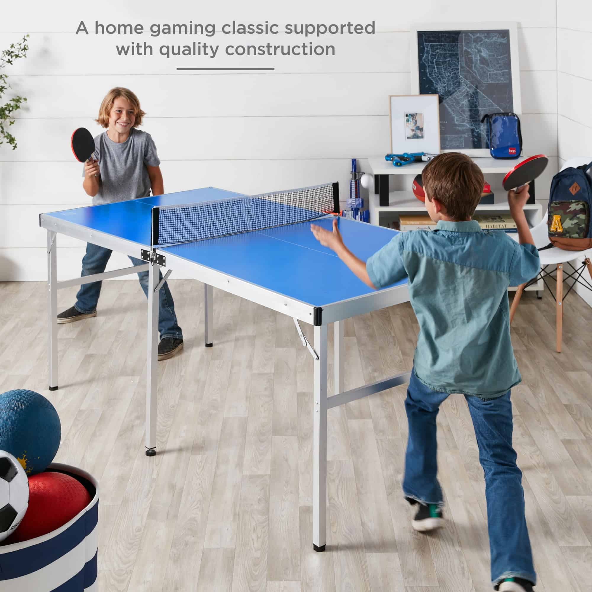 Best Choice Products 6x3ft Portable Ping Pong Table Game Set, Folding Indoor Outdoor Table Tennis w/ 2 Paddles, Balls