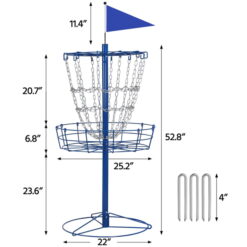 SmileMart 12-Chain Disc Golf Goal for Target Practice, Blue