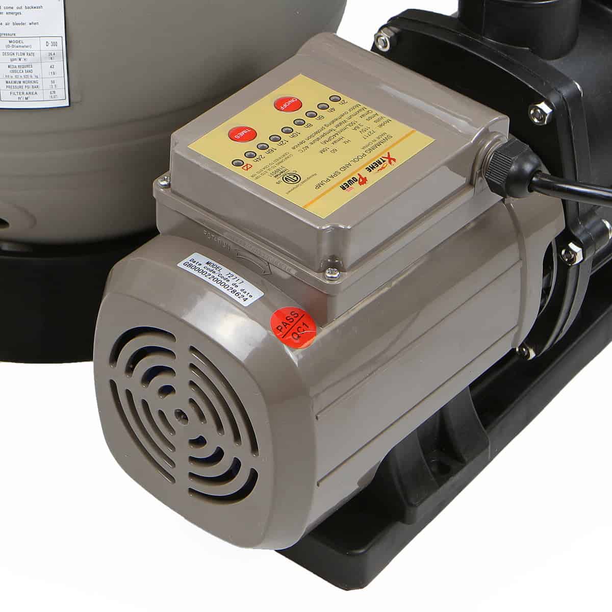 XtremepowerUS 2640 GPH Above Ground Pool Sand Filter Pump with Programmable Timer Swimming Pool Package