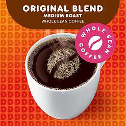 Dunkin' Original Blend Medium Roast Whole Bean Coffee, 18 Ounces (Pack of 6)