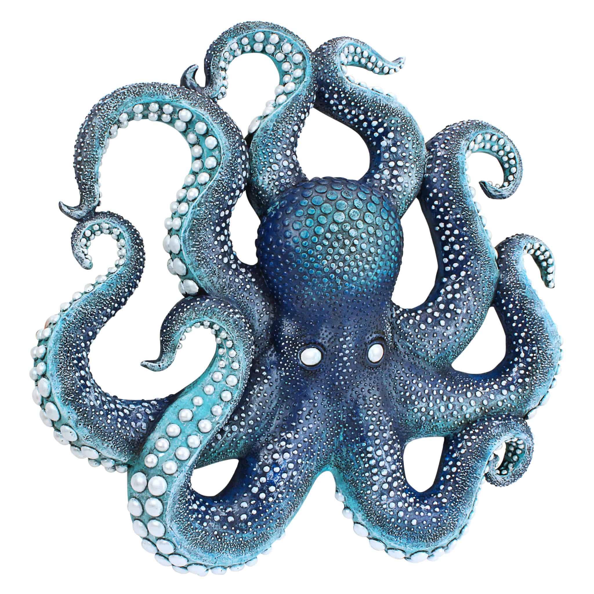 Design Toscano Deadly Blue Octopus of the Coral Reef Wall Sculpture, 3.00" x 16.00", Full Color Finish