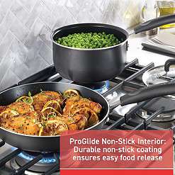 T-fal Signature Nonstick Cookware Set 12 Piece, Oven Broiler Safe 350F, Dishwasher Safe, Black