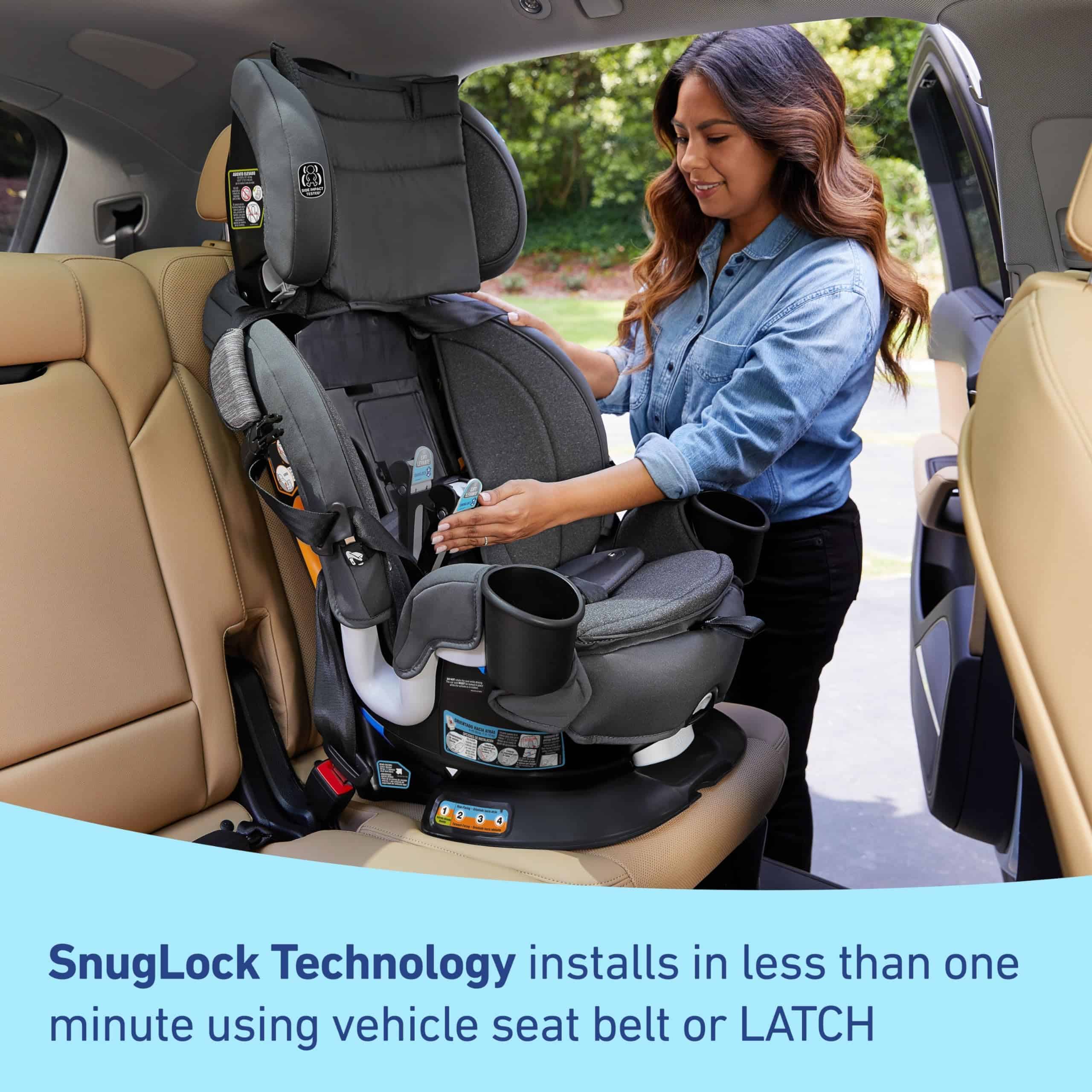 Graco Turn2Me 3-in-1 Rotating Convertible Car Seat, Rear to Forward Facing & Highback Booster, Easy Installation, Brighton