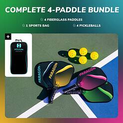 Helium Pickleball Paddles Set of 4 - USAPA Certified - Graphite Fiberglass Surface, Lightweight Honeycomb Core