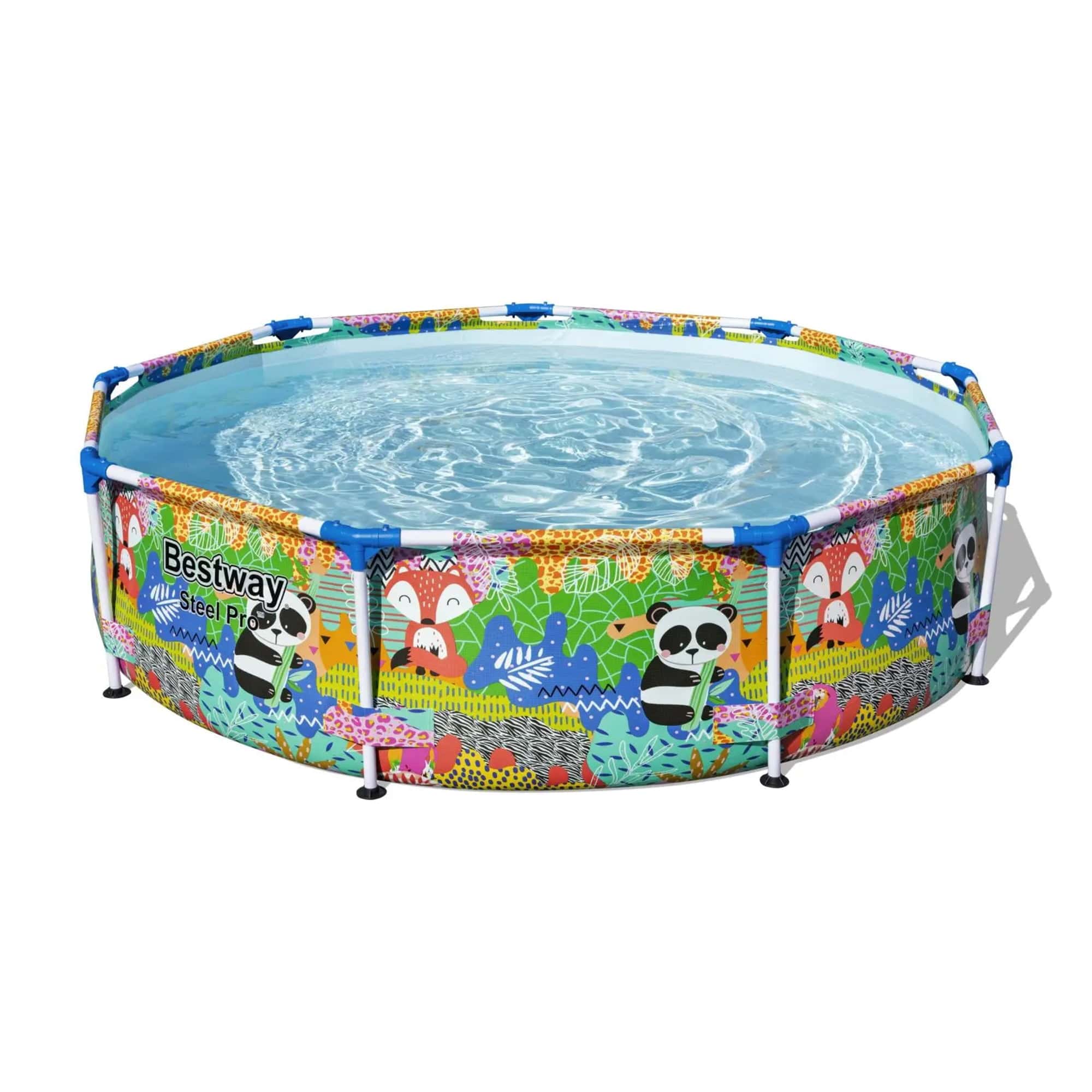 Bestway Steel Pro 9' x 26" Above Ground Round Outdoor Swimming Pool, Panda Print