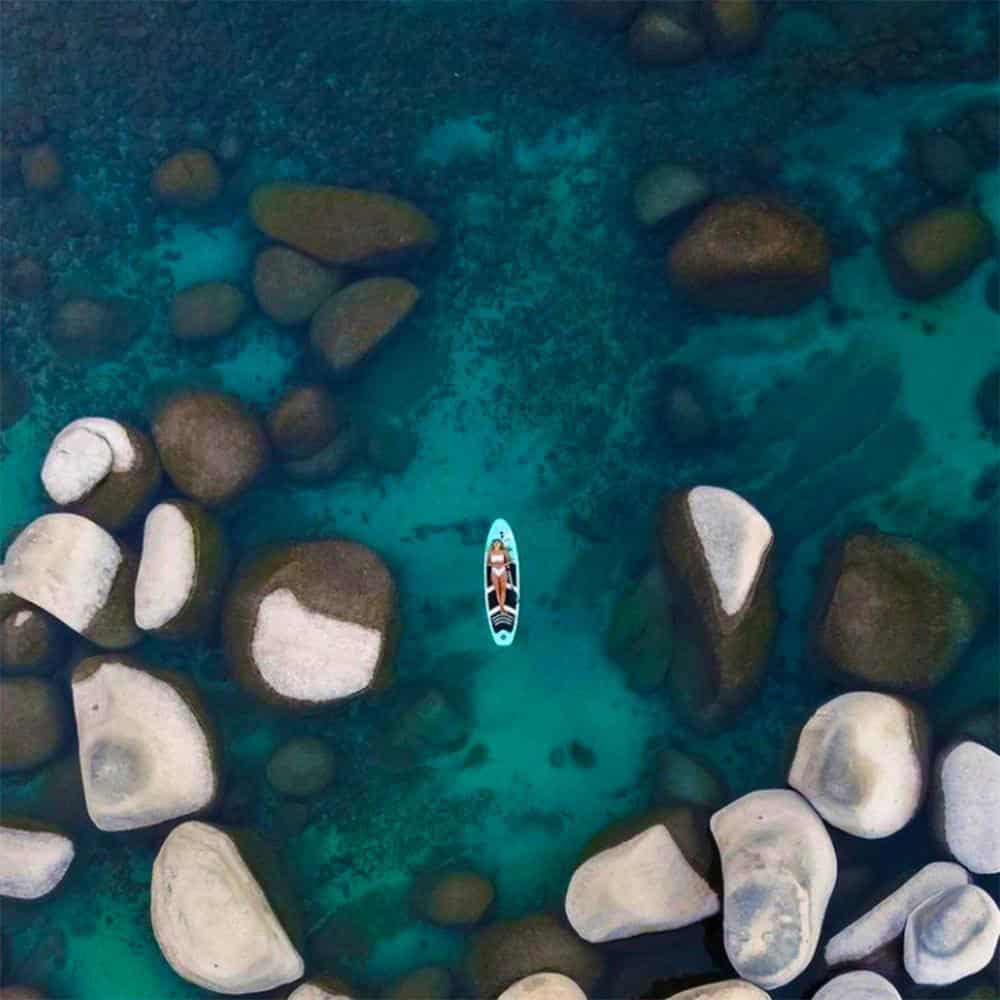 FBSPORT Inflatable Paddle Board, 11' Stand Up Paddleboard with Durable SUP Accessories & Carry Bag, Mint Green