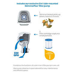 Funsicle 8ft x 30in Round Activity Above Ground Pool with SkimmerPlus Filter Pump, Age 6 & up