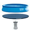 Intex 15' x 33" Easy Set Above Ground Swimming Pool, Filter Pump & Cover Tarp