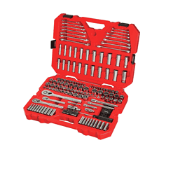 CRAFTSMAN CMMT12034 189-Piece Standard (SAE) and Metric Combination Polished Chrome Mechanics Tool Set (1/4-in; 3/8-in)