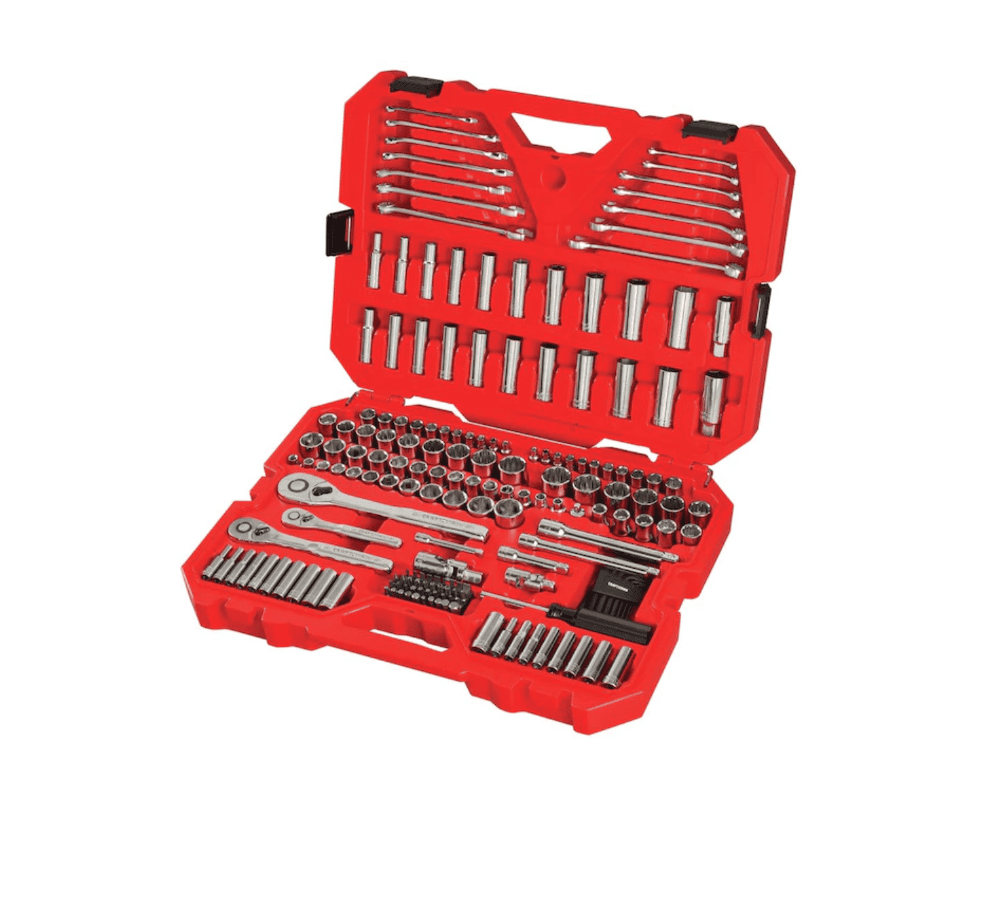 CRAFTSMAN CMMT12034 189-Piece Standard (SAE) and Metric Combination Polished Chrome Mechanics Tool Set (1/4-in; 3/8-in)