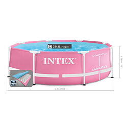 Intex 8ft x 2.5ft Round Metal Frame Above Ground Swimming Pool, Pink