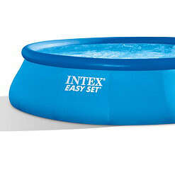 Intex 15ft x 42in Easy Set Inflatable Round Family Swimming Pool & Pump, Vacuum