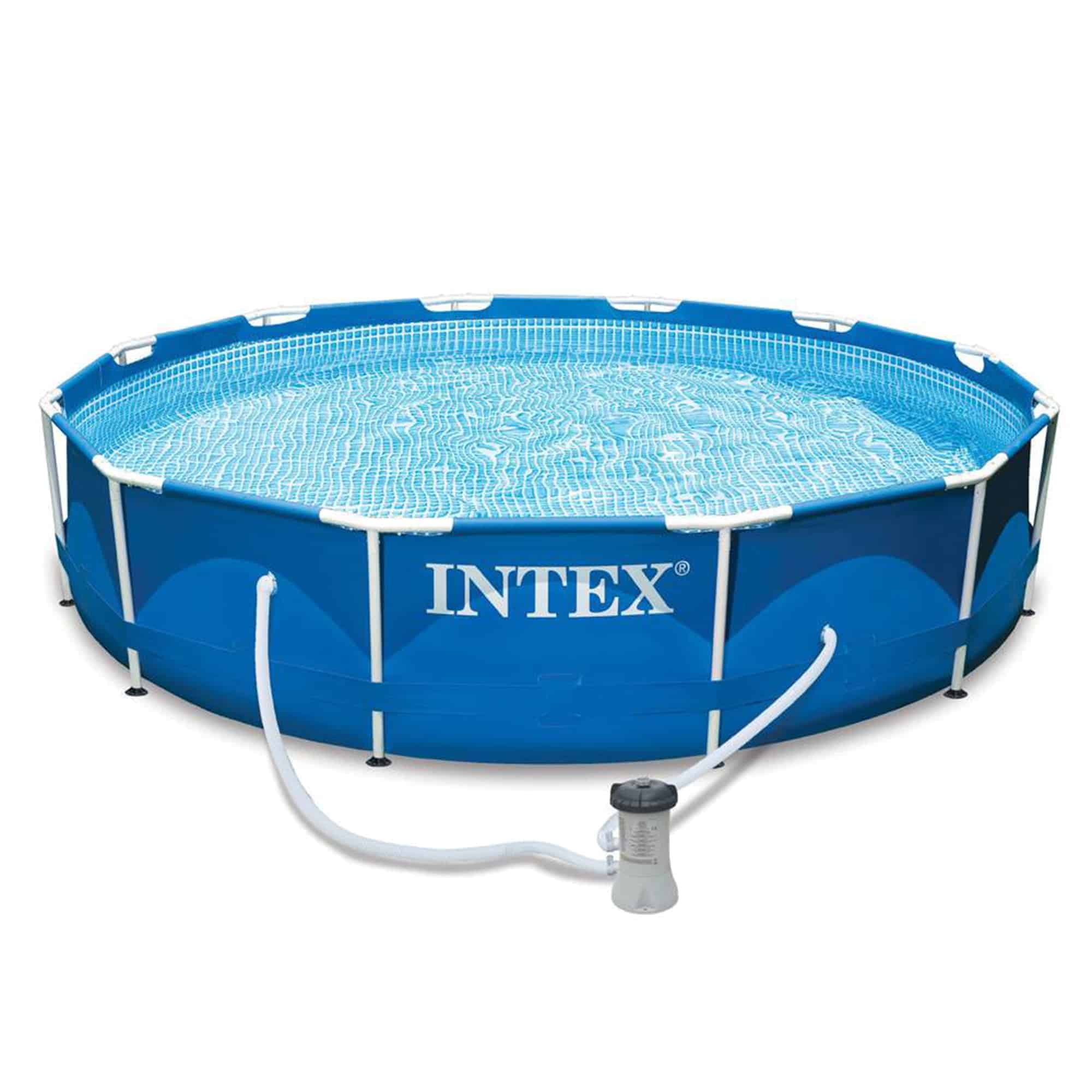Intex Metal Frame 10'x30" Swimming Pool with Filter Pump & Maintenance Kit
