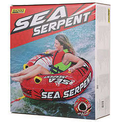 Seachoice Sea Serpent Towable Tube, Open Top Boat Tube w/ Reinforced Towing System, 1 Person, 50 In. X 48 In.