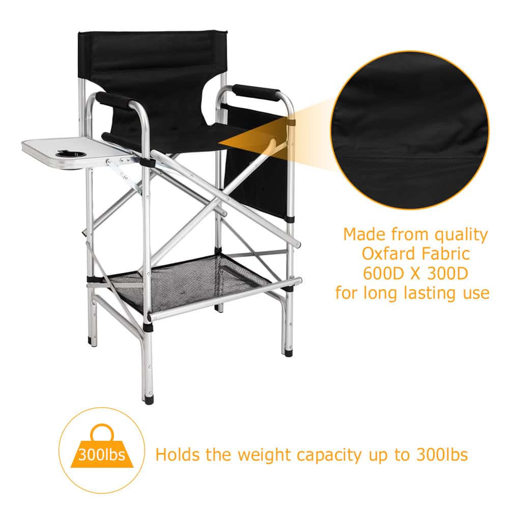 Omysalon 2 PCS 31" Tall Upgraded Director Makeup Artist Chair, Aluminum Frame Supports 300 lbs, Folding Portable,33.8" L x 19.2" W x 45.6" H