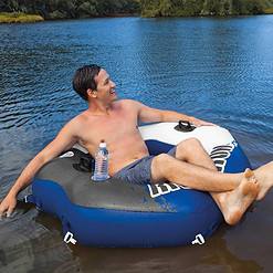 Intex River Run Connect Lounge Inflatable Floating Water Tube (2 Pack)