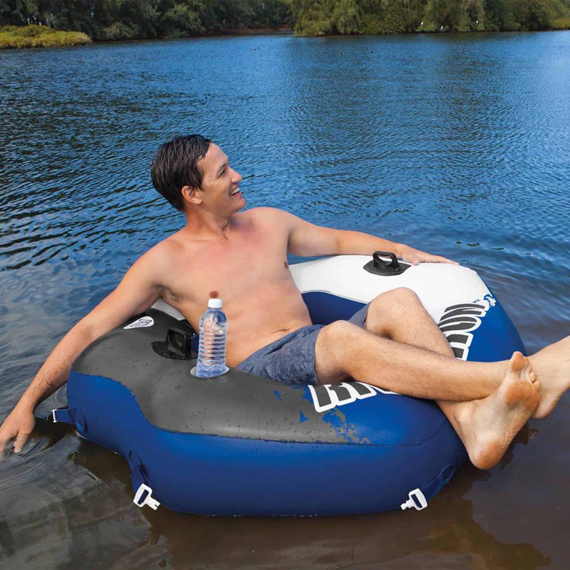 Intex River Run Connect Lounge Inflatable Floating Water Tube (2 Pack)