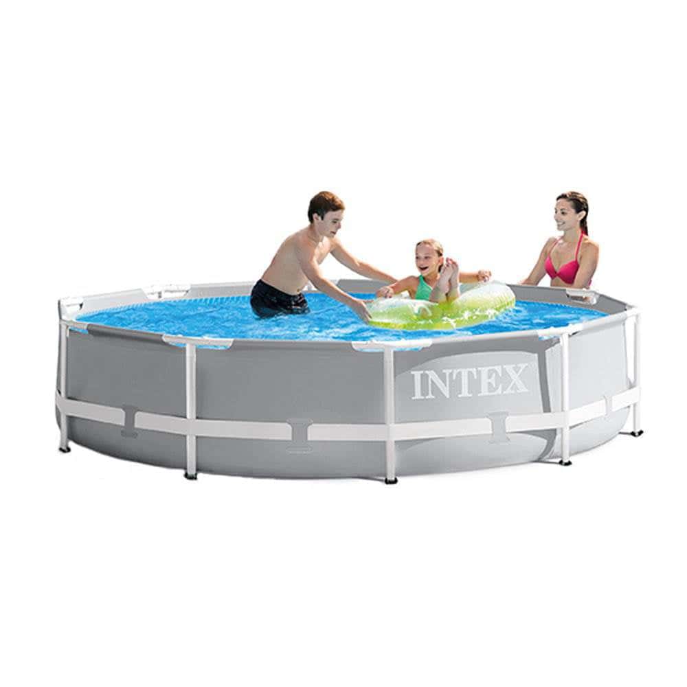Intex 10ft x 10ft x 30in Pool w/ 10 Foot Round Pool Cover and Filter Cartridge