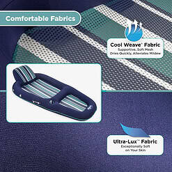 Aqua Leisure Inflatable Pool Lounger Float w Sunshade Canopy, Blue (2 Pack)