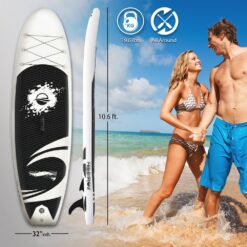 SereneLife SLSUPB06 - Free Flow Paddleboard SUP - Stand Up Water Paddle-Board (10 Ft.)