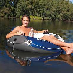 Intex River Run Inflatable Floating Tube Water Raft for Lake River Pool (4 Pack)