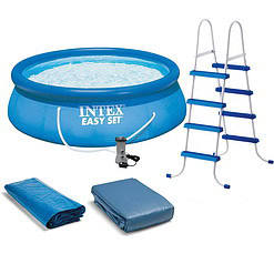 Intex 15ft x 48in Easy Swimming Pool Kit w/ 1000 GPH GFCI Filter Pump 26167EH