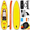 Goplus 10.8' Inflatable Kayak Set K1 1-Person Sit-On-Top Kayak with Oars Yellow