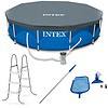 Intex 12 x 2.5 Foot Metal Frame Pool Above Ground Pool with Filter and Accessories Round
