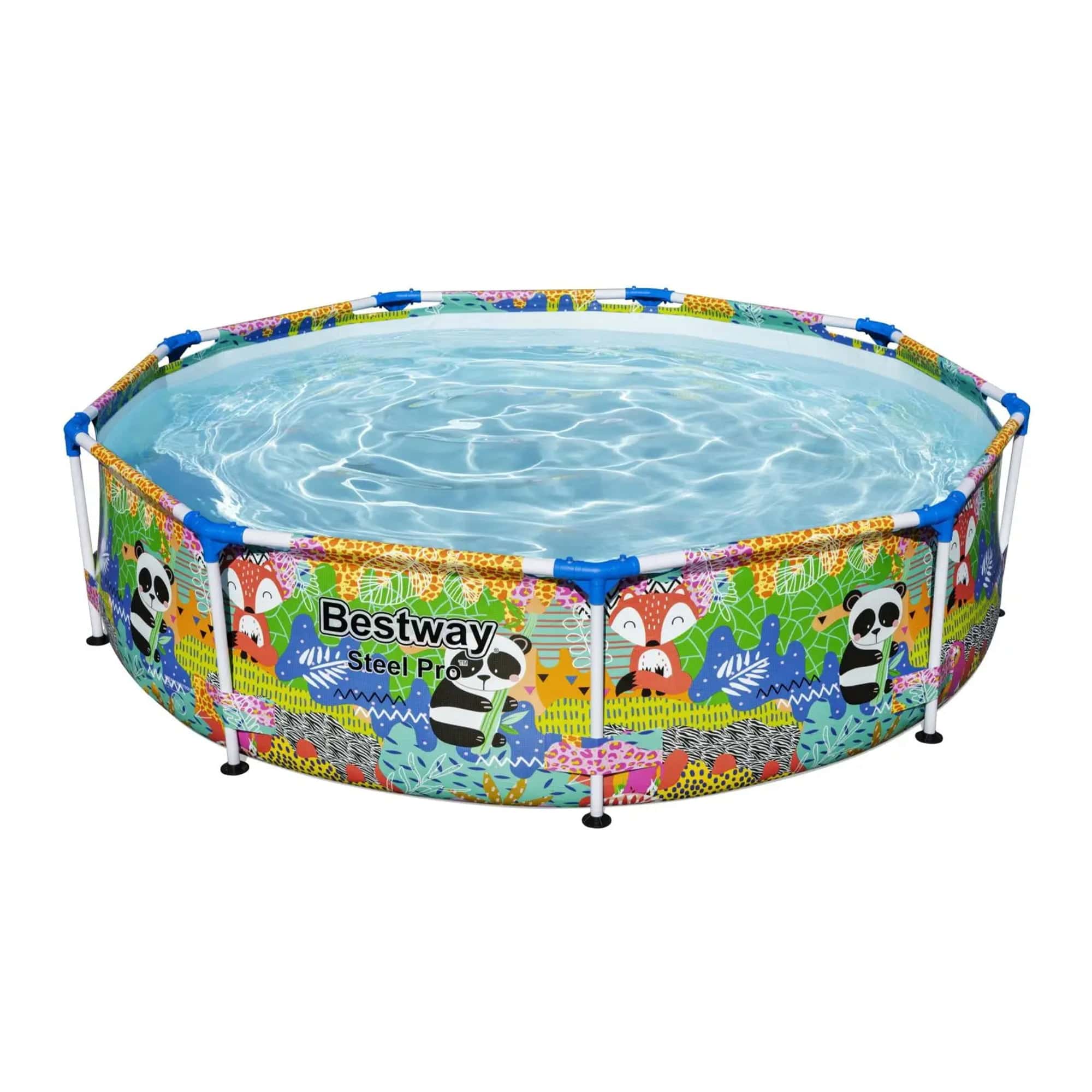 Bestway Steel Pro 9' x 26" Above Ground Round Outdoor Swimming Pool, Panda Print