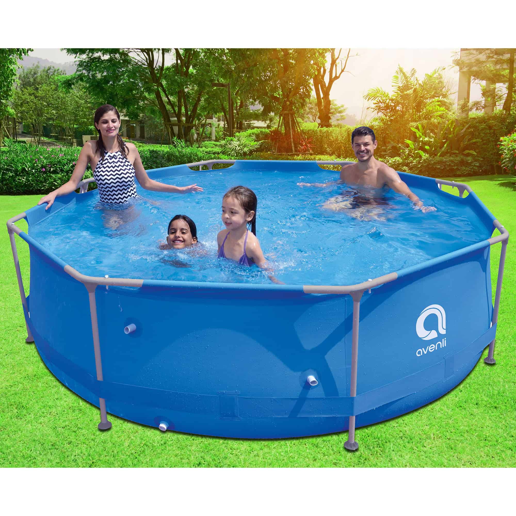 JLeisure Avenli 9ft x 30in 1,158gal Round Frame Easy Assembly Swimming Pool
