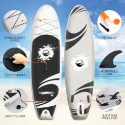 SereneLife SLSUPB06 - Free Flow Paddleboard SUP - Stand Up Water Paddle-Board (10 Ft.)
