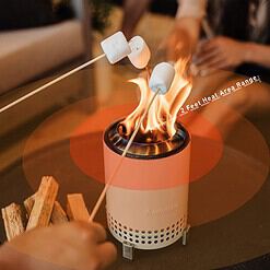 Solo Stove Mesa Tabletop Fire Pit with Stand, Low Smoke Outdoor Mini Fire, Stainless Steel, With Travel Bag, 6.9 x 5.1 in, 1.4lbs