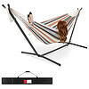 Best Choice Products 2-Person Brazilian-Style Cotton Double Hammock with Stand Set w/ Carrying Bag - Desert Stripes