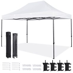 Yaheetech 10x15ft Canopy Tent with Metal Frame for Commercial Market Party, White