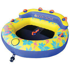 Body Glove Bayside 2 Person Yellow Water Skiing Inflatable Towable Tube