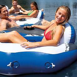 Intex 58854EP River Run Connect Lounge Inflatable Floating Water Tube (3 Pack)